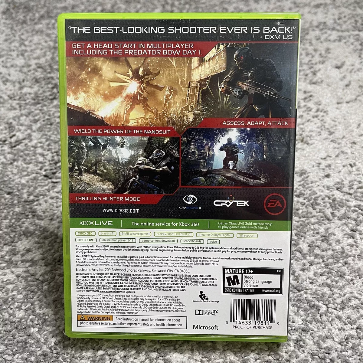 Crysis 3 Hunter Edition para Xbox 360 - Seminovo