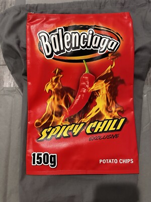 NEW Authentic Balenciaga Red Chips Bag Clutch Spicy Chili