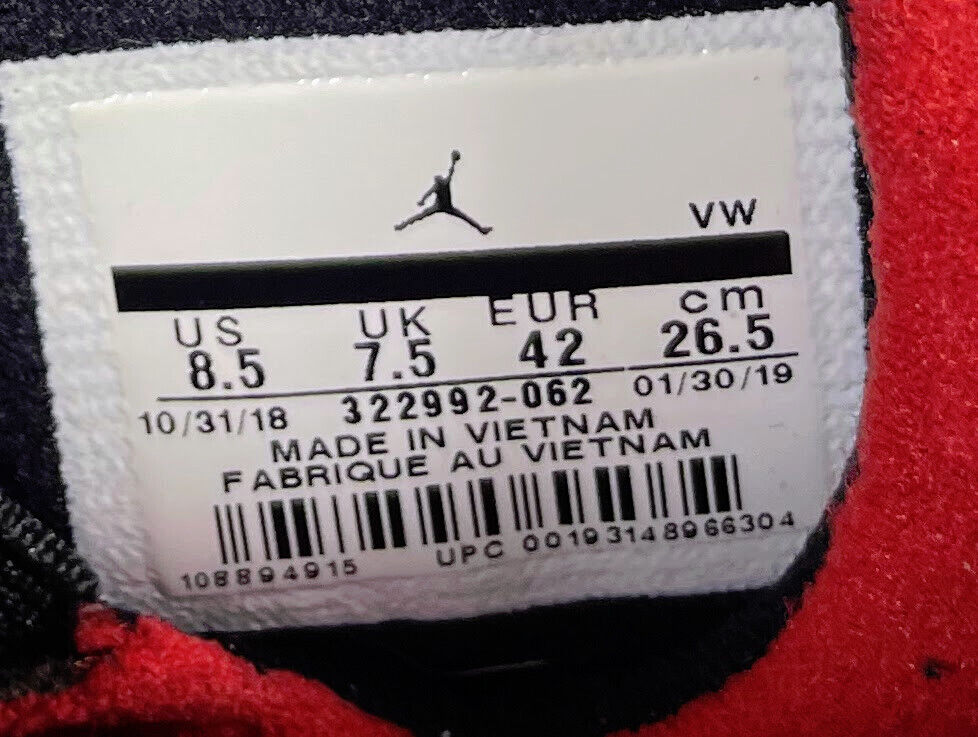 Size 8.5 - Jordan 6 Rings Bred - 322992-062- Black/Varsity Size 8.5 - Jordan 6 Rings Bred - 322992-062- Black/Varsity