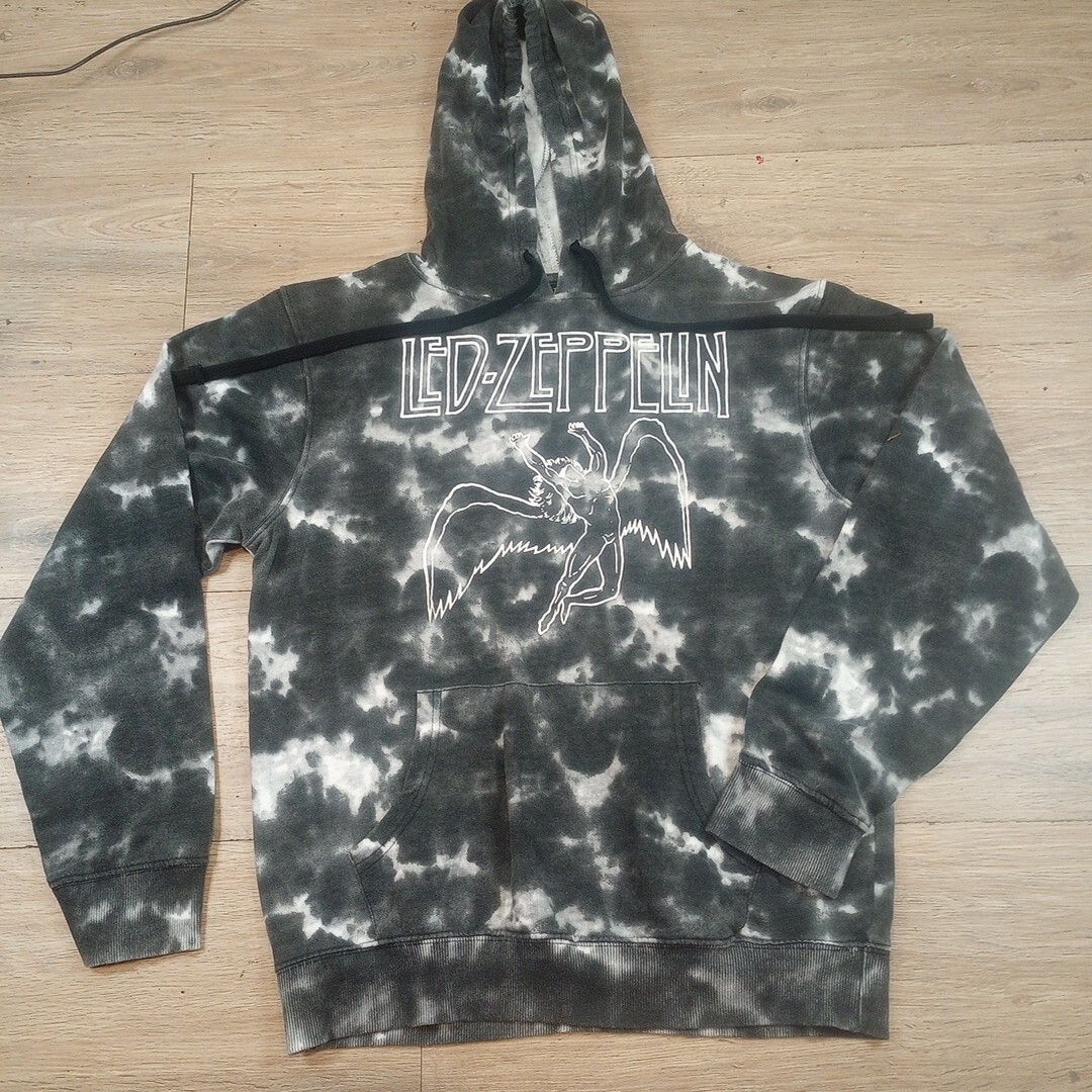Футболка для мужчины Led Zeppelin Gray Tye Dye Hoodie Mens Small