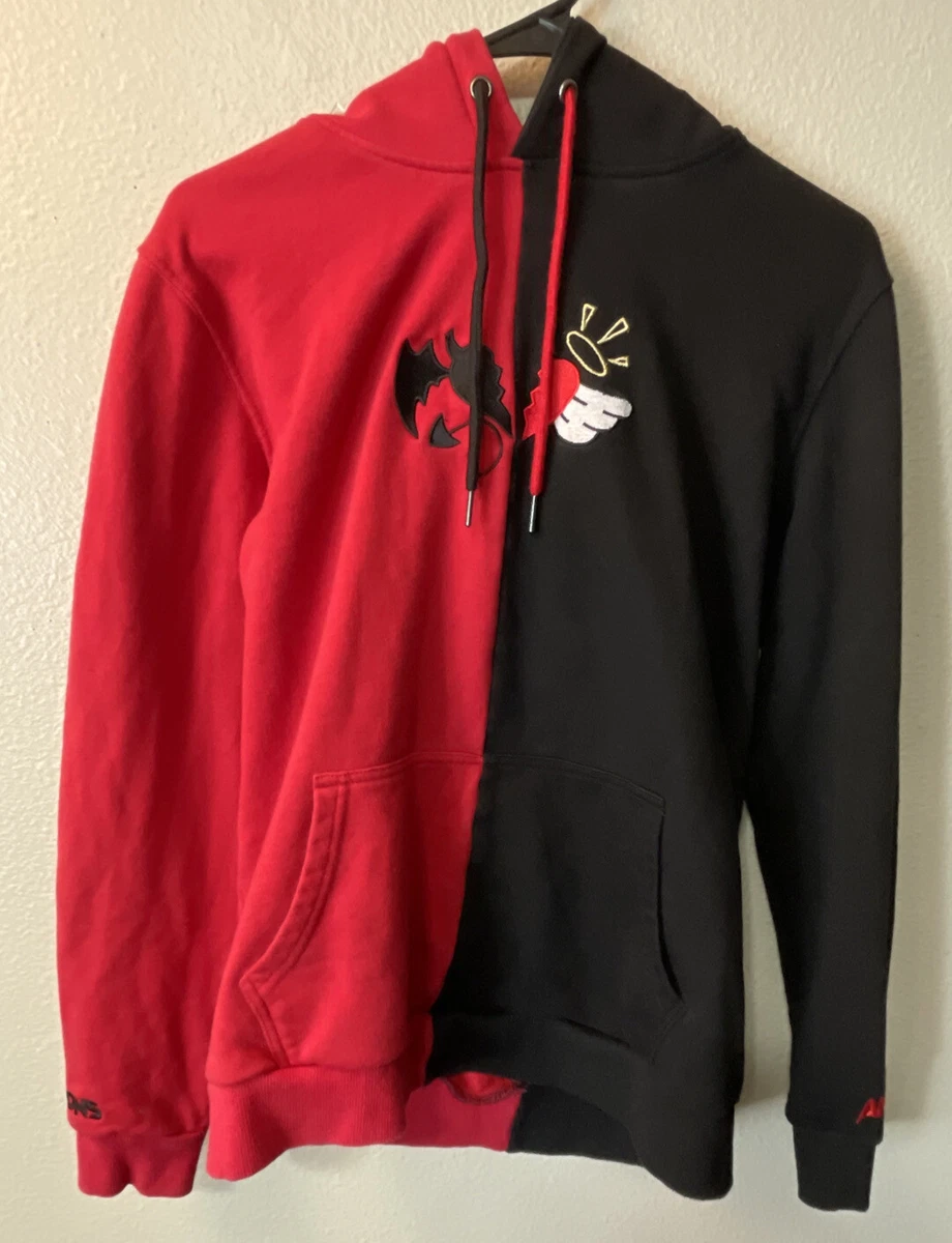 Demons N Angels 'OG' Red N Black Split Medium Hoodie H06 | eBay
