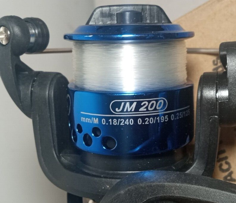 JM Fishing Reels JM200 With Full Line Spool. Blue Pair Lot of 2 JM 200 NEW! NIB