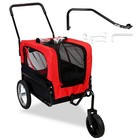 2-in-1 Dog Bike Bicycle Trailer Carrier Stroller Jogging Wagon S/Large Dog Pets