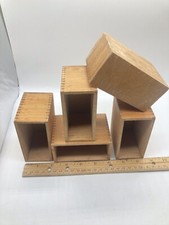 Wood Organizer Boxes 5 Unfinished 4  X 2  X 2-7/8  No Tops