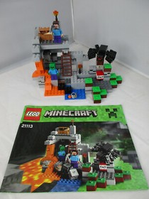 Lego Minecraft The Cave 21113 100% Complete Build W/ Instructions All Minifigs