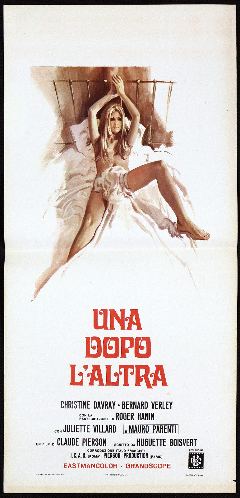 Locandina originale film UNA DOPO L'ALTRA (1969) - Regia di Claude Pierson