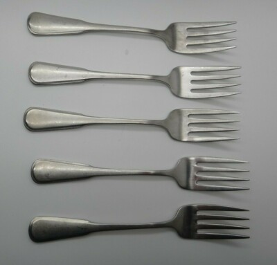 SSS Oneida USA Yorktowne Satin Pattern Set 5 Salad  Forks Free Ship!