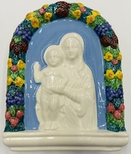Della Robbia Style 7,1/2    X 6    Plaque Made by Hand in Italy