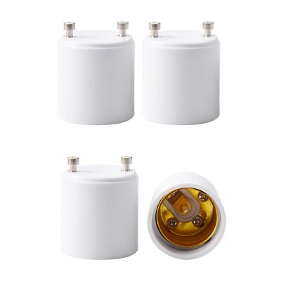 4 Pack JACKYLED GU24 to E26 E27 Adapter, Heat Resistant Up to 392  Fire Resis