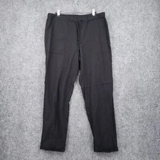 Saks Fifth Avenue Pants Womens S Small Black Linen Blend Utility Pocket Mid Rise