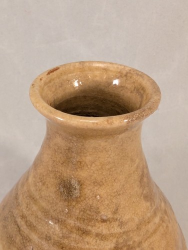 Antique Japanese Yellow Green Ki-Seto ware Ceramic Tokkuri Kato Sakusuke 加藤作助 - Picture 6 of 24