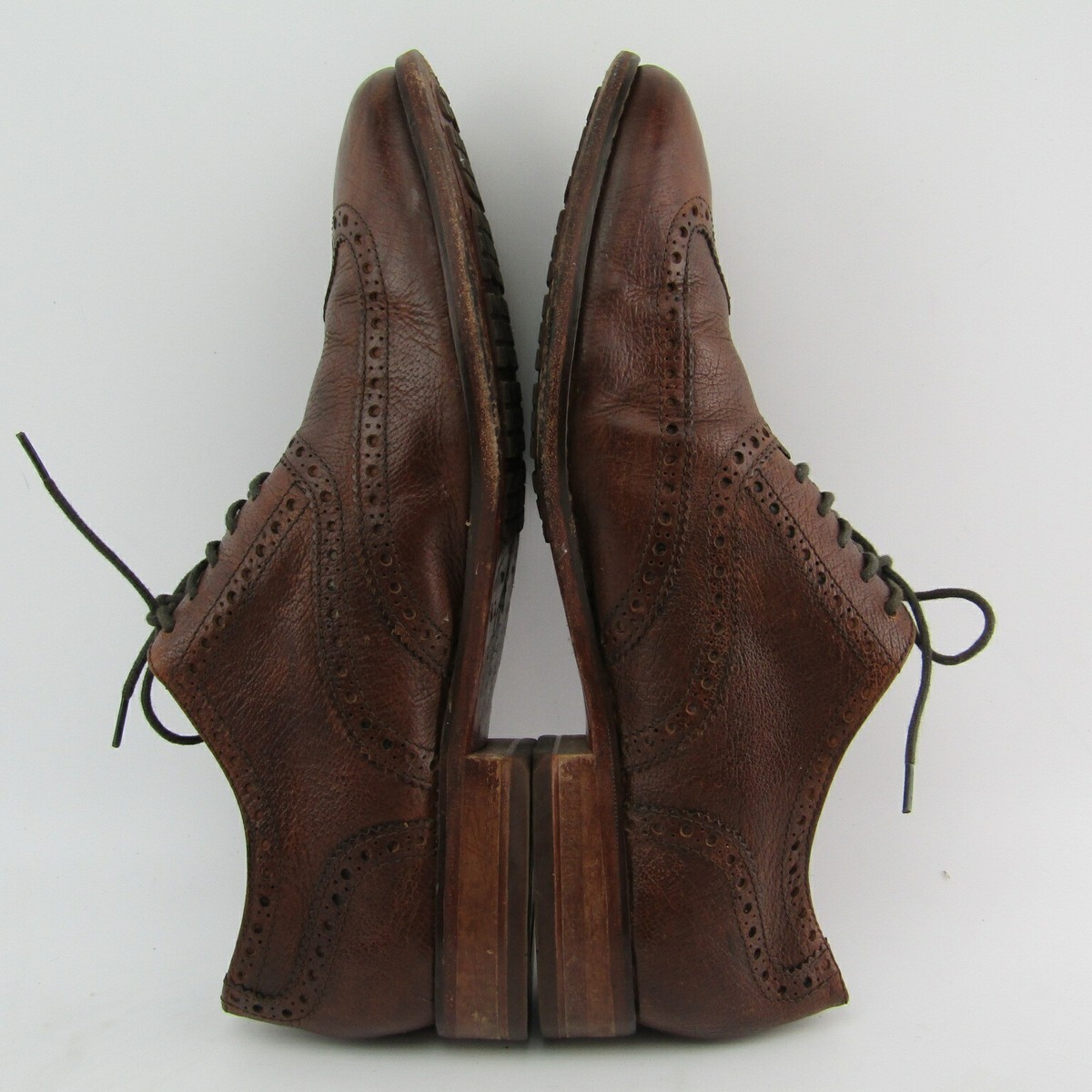 Cole Haan Air Colton Wing Tip Oxfords Shoes Distressed Brown 