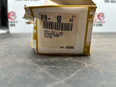 1 Lot of 232 Kar Products 5/16-18X1 UNC Elevator bolts #1 Flat Head Plated