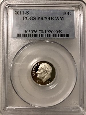 PCGS 2011-S Roosevelt Dime PR70DCAM Silver