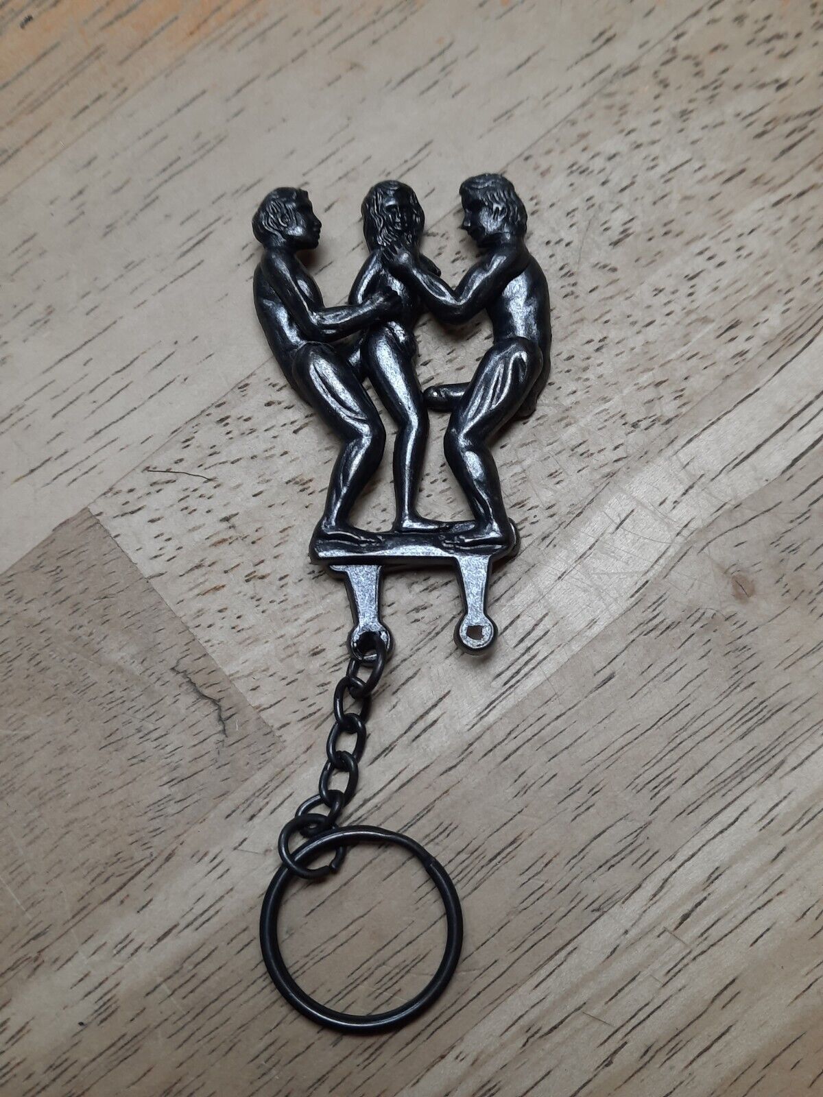 Adult Keychain 2 Man 1 Woman Having Sex naughty threesome men risque Mechanical eBay