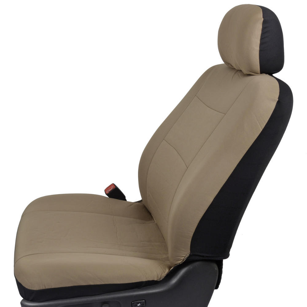 Seat Covers Full Set In Solid Beige – Front And Rear Split Bench - Foto 13
