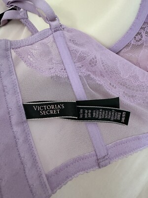 Lot De 2 Bralets Bandeau Victoria's Secret Dentelle Violet - Taille M-/XS, Neuf Avec étiquettes