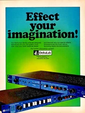 vtg DELTA LAB MAGAZINE PRINT AD Harmonic Computer Time Line Effects Pinup Page