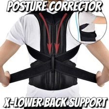 Unisex Adjustable Posture Corrector Low Back Support Shoulder Brace Belt