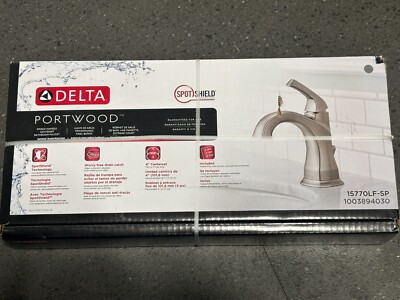 Delta Portwood Bathroom Faucet Single Hole Handle - Brushed Nickel - 15770LF-SP
