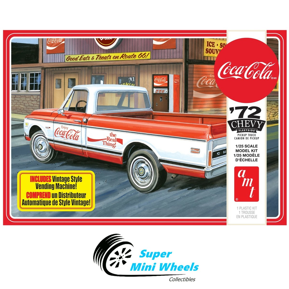 AMT 1972 CHEVY PICKUP W/VENDING MACHINE & CRATES COCA 1:25