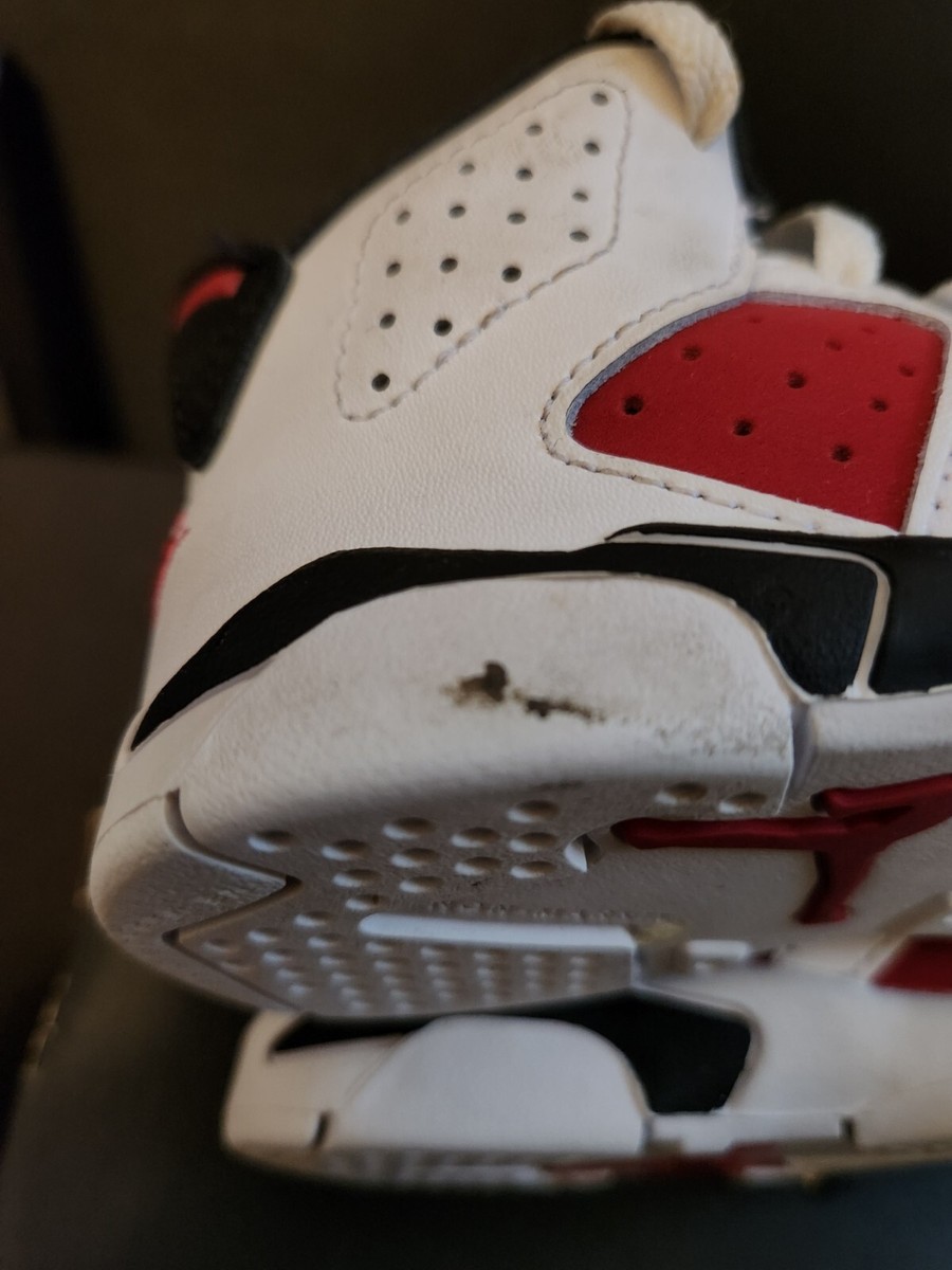 Nike AIR Jordan 6 Retro Carmine Baby Shoes Size 5c Red White