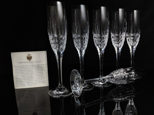 Faberge Crown Crystal Clear Champagne Flutes - Picture 7 of 15