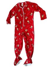 Jenny Girl Womens Christmas Tweety Bird One Piece Footed Pajama Looney Tunes Vtg