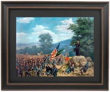 Framed Father Corby's Gettysburg Absolution by Paul Henry Wood. Made in USA.