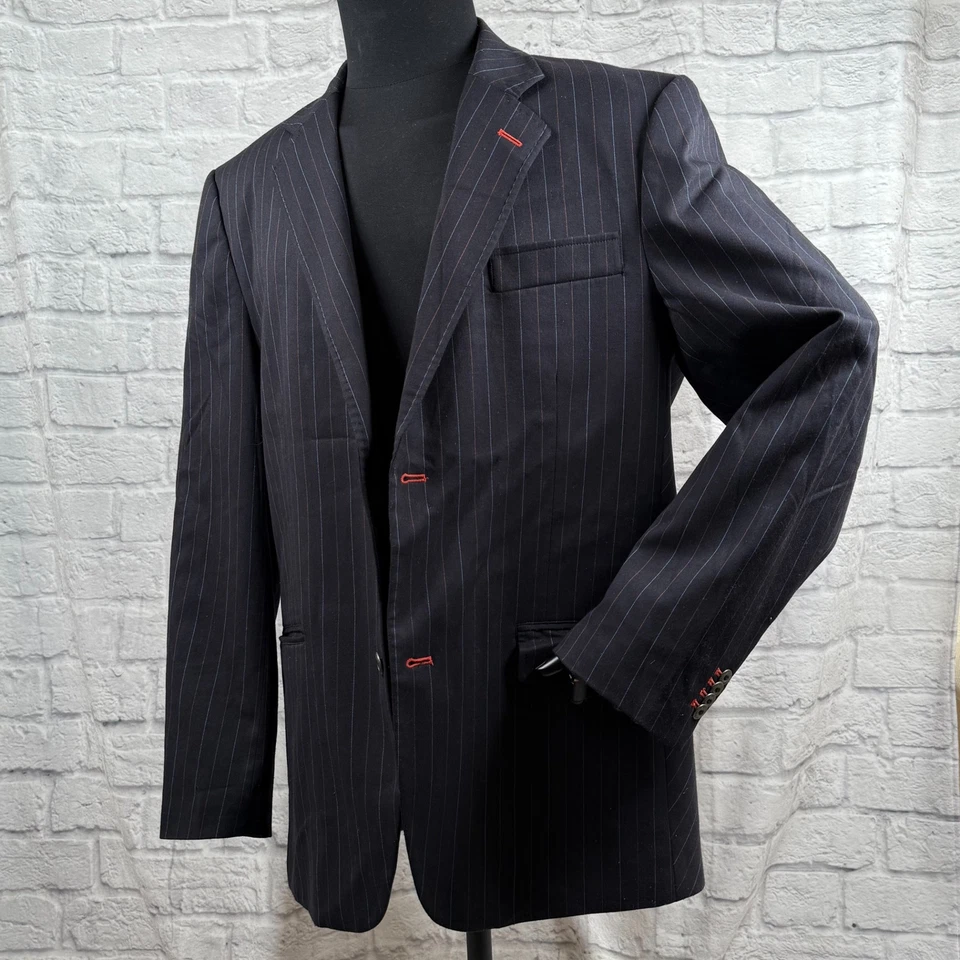 Винтажный Marc Ecko покроя и шить мужской XL 42L Sport пальто вышитая куртка панк нашивки - Изображение 2 из 4