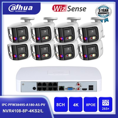 Dahua 4K Security System 8CH CCTV 8MP Full Color IR IP Camera Mic & Speaker Lot