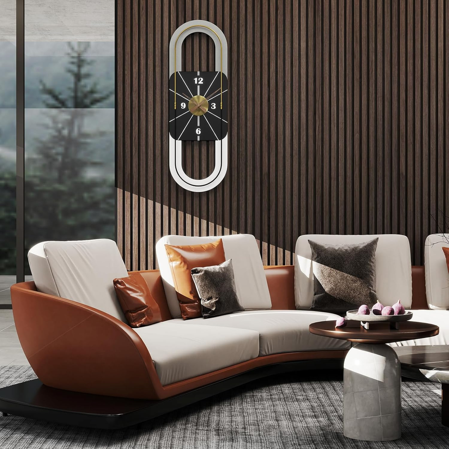 Large Modern 34" Wall Clock - Stylish Battery Operated Decor for Any Room
