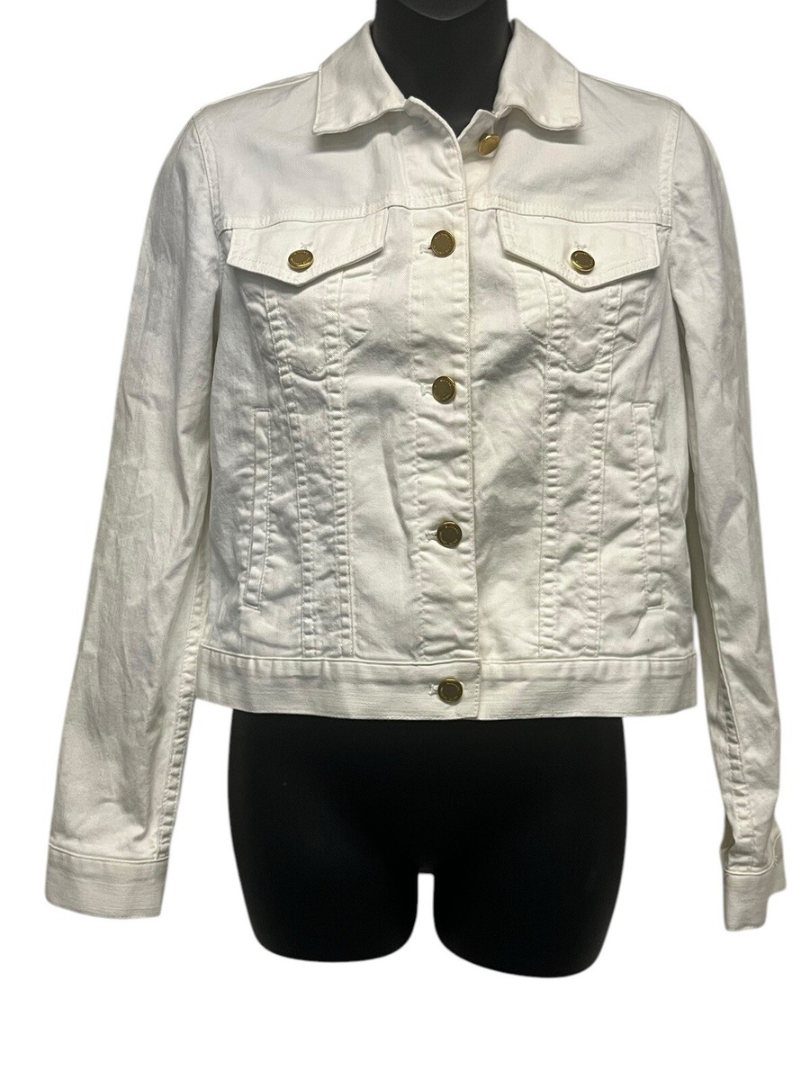 Michael Kors White Jean Jacket Size S | eBay