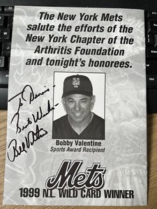 Bobby Valentine NEW YORK METS Signed in person Autograph Manager