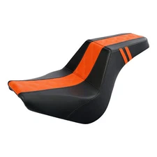 Black+Orange Driver Passenger Seat Fit For Harley Softail Standard FXST FXBB 18+