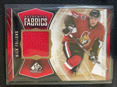 Nick Foligno 2009-10 UD SP Authentic Fabrics Game Used Jersey Card #051/100