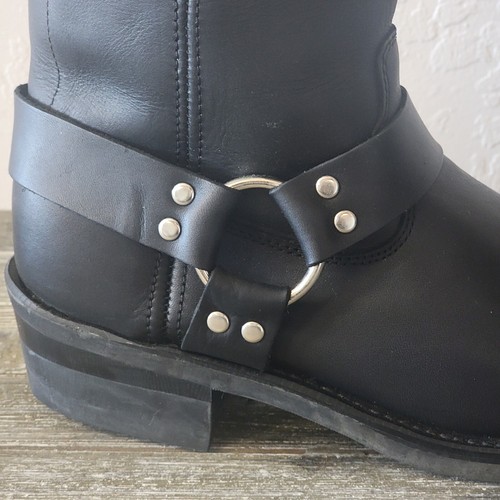 GEAR BOX Boots Mens Size 11D Black Leather Harness Biker Motorcycle 9115 Sq Toe - Picture 15 of 24