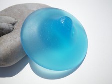 Sea Glass, Beautiful Blue Piece, Base of a Drinking Glass