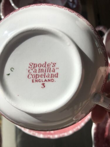 6 Copeland Spode Camilla Pink Bouillon/soup Cups, 5 Saucers-old Mark-never Used - Picture 5 of 14