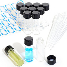 10PCS 4Ml Clear Glass Vials with Screw Caps and PE Pad, 1 Dram Small Lab Sample 
