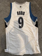 Ricky Rubio Minnesota Timberwolves Signed Adidas Home jersey 2XL Autographed