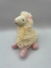 Carters Just One You Plush Llama 2020 Light Cream Yellow Pink Bow #67933 Shaggy