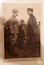 cartolina re alberto del belgio con francesco baracca f.grande anni '40