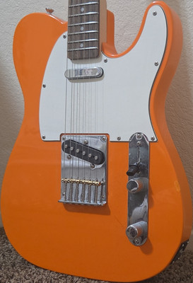 Squier Telecaster Electric Guitar Orange Solid Body 6-String RH 21-Fret
