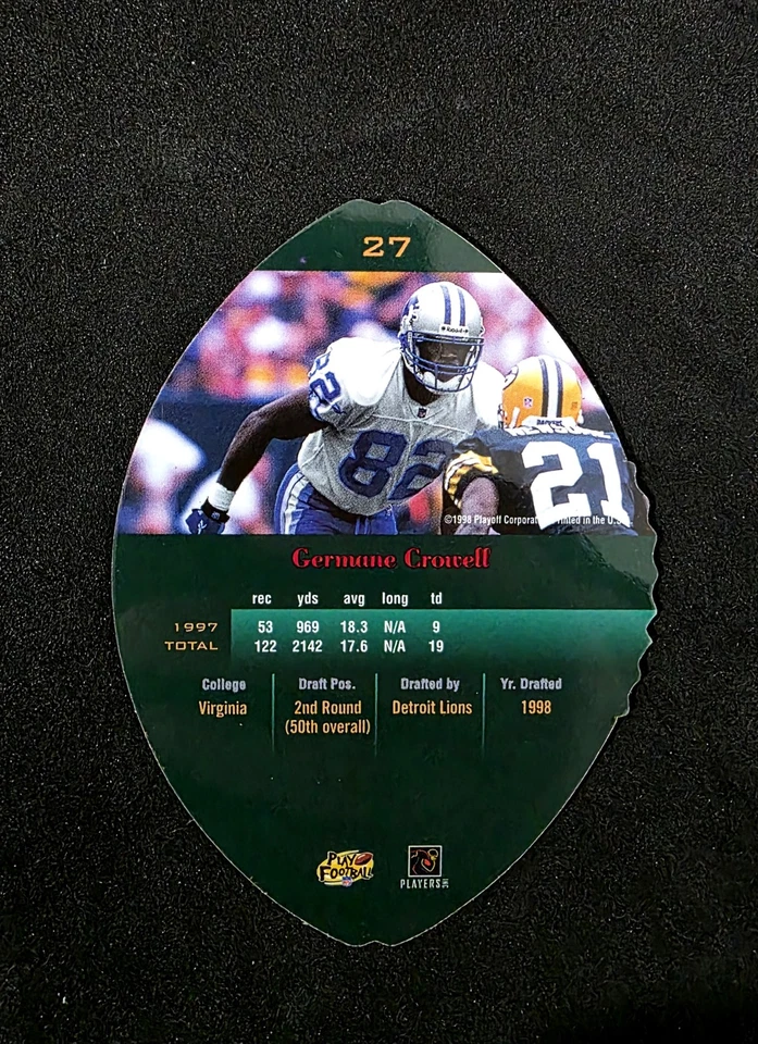 1998 Playoff Contenders - Leather Red #27 Germane Crowell RC - Image 2 of 2