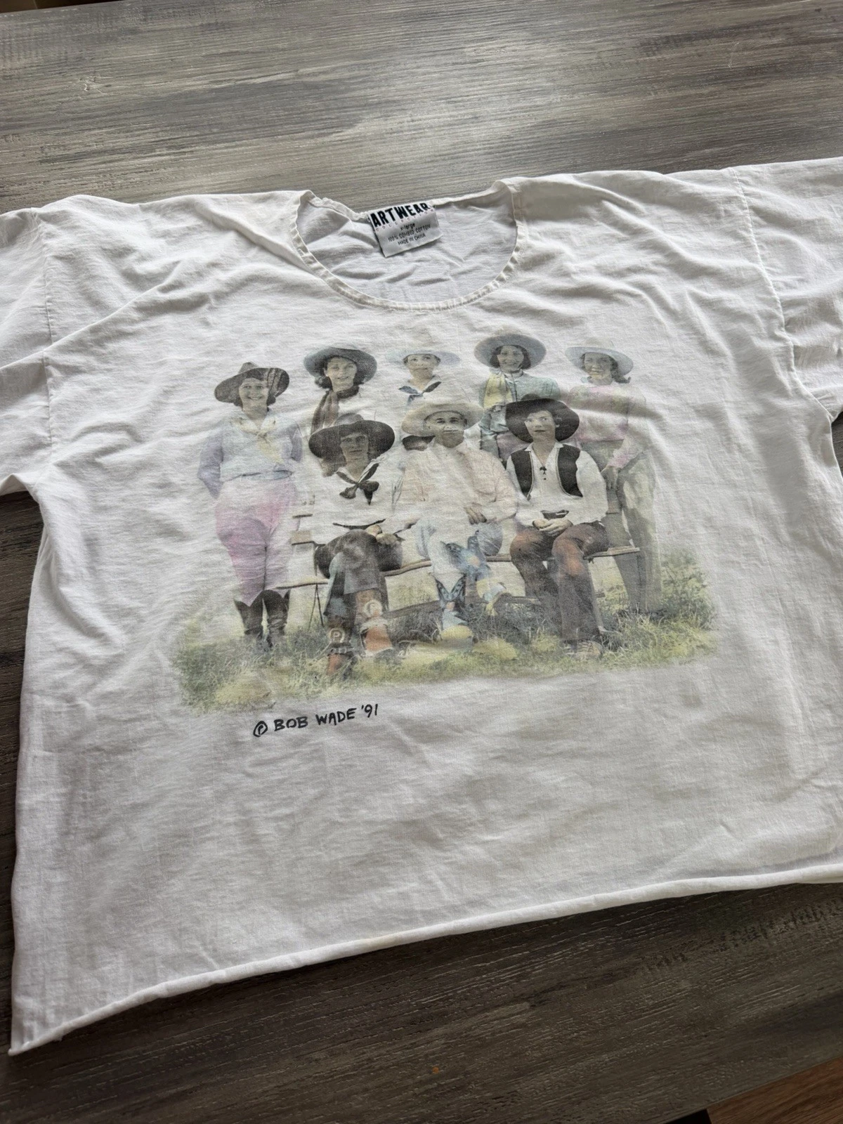 VTG Artwear 1991 Bob Wade Photography Cowgirl Tee Size XL Single Stitch Cutoff - product detail image 2