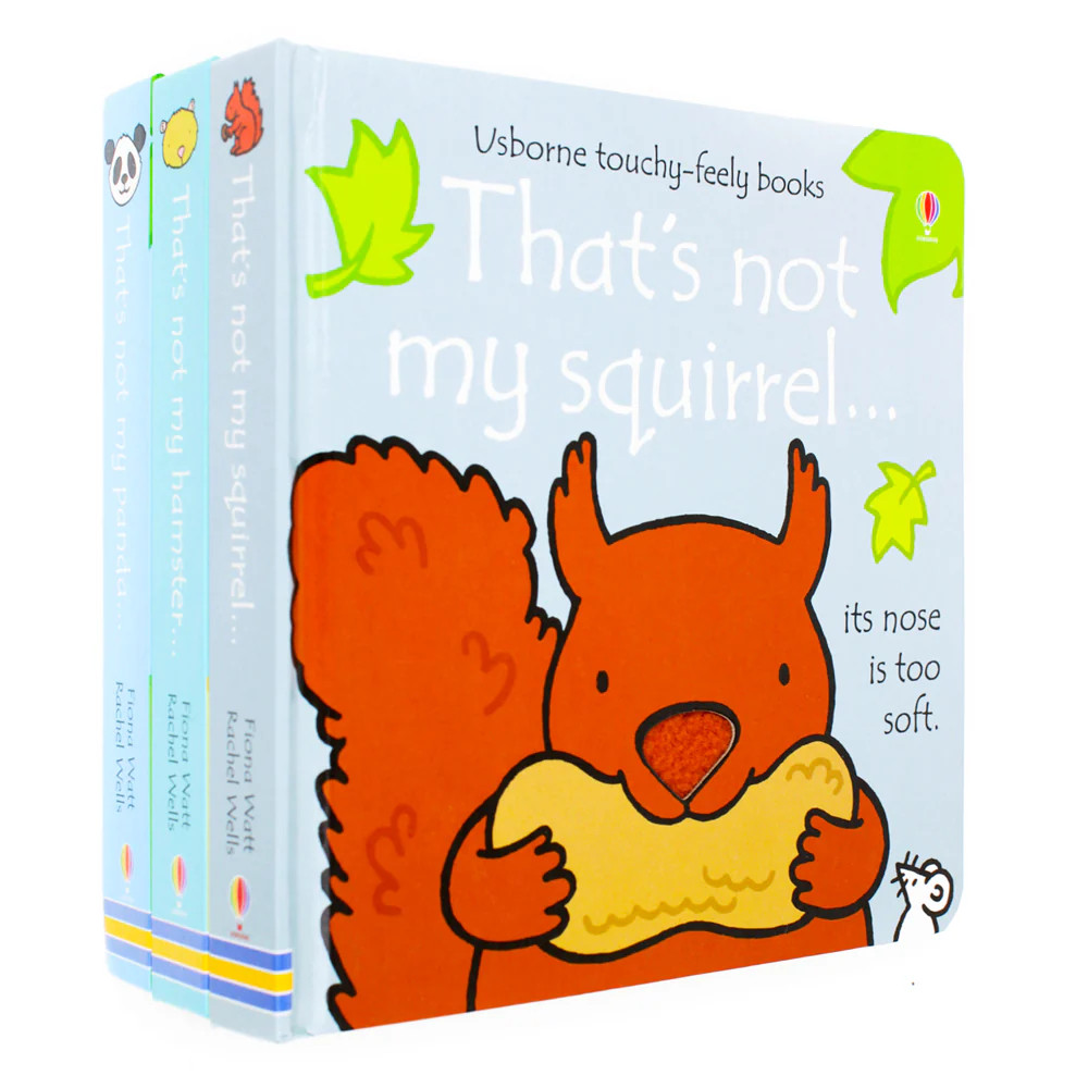 Thats Not My Touchy Feely 3 Board Books Set Inc Squirrel, Hamster and Panda NEW