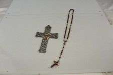 Vintage Crucifix Rosary 18" Chain With 5" Drop Religious Christianity