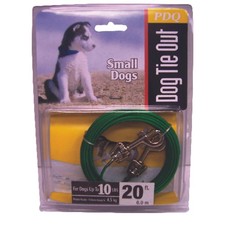 PDQ Green / Silver Vinyl Coated Cable Dog Tie Out Small Pack of 5 