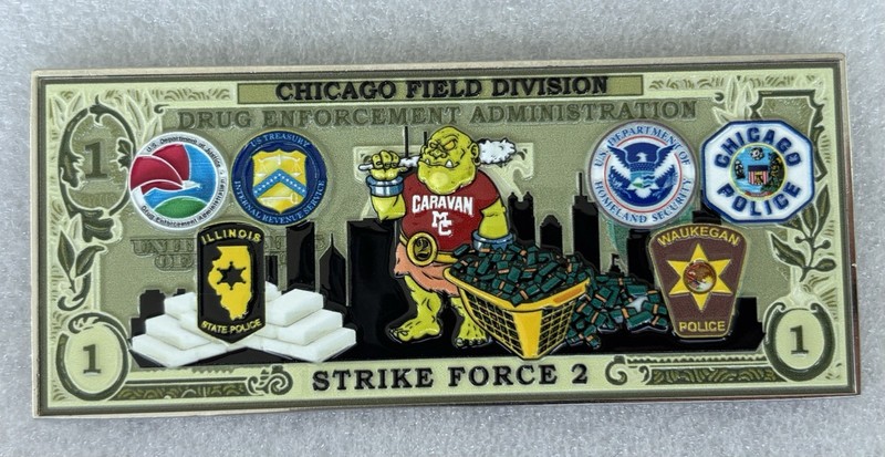 Drug Enforcement Chicago Illinois Strike Force 2 DEA Narcotic Police Coin